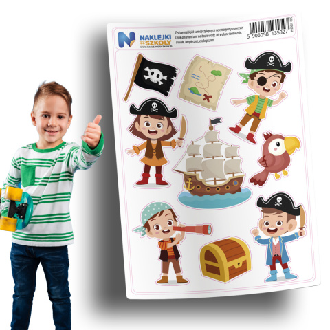 Naklejki z piratami zestaw 9 sztuk Naklejki z piratami zestaw 9 sztuk