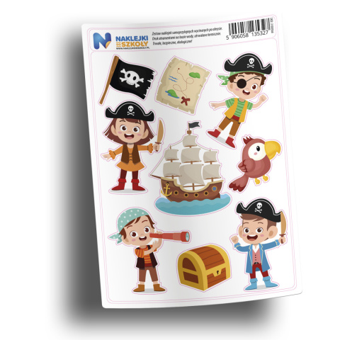 Naklejki z piratami zestaw 9 sztuk Naklejki z piratami zestaw 9 sztuk