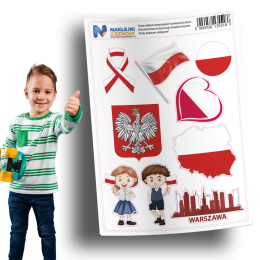 Naklejki patriotyczne zestaw 9 sztuk