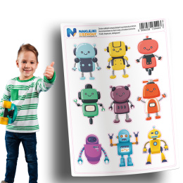 Naklejki z robotami - zestaw 9 sztuk