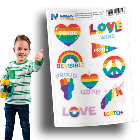 Naklejki LGBT zestaw 9 sztuk Naklejki LGBT zestaw 9 sztuk
