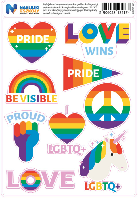 Naklejki LGBT zestaw 9 sztuk Naklejki LGBT zestaw 9 sztuk