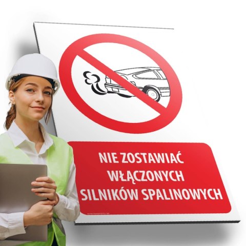 Tablica PVC 20x30 cm NIE ZOSTAWIAĆ WŁĄCZONYCH SILNIKÓW SPALINOWYCH Tablica PVC 20x30 cm NIE ZOSTAWIAĆ WŁĄCZONYCH SILNIKÓW SPALINOWYCH