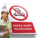 Tablica PVC 20x30 cm ZAKAZ JAZDY NA ROLKACH