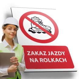 Tablica PVC 20x30 cm ZAKAZ JAZDY NA ROLKACH