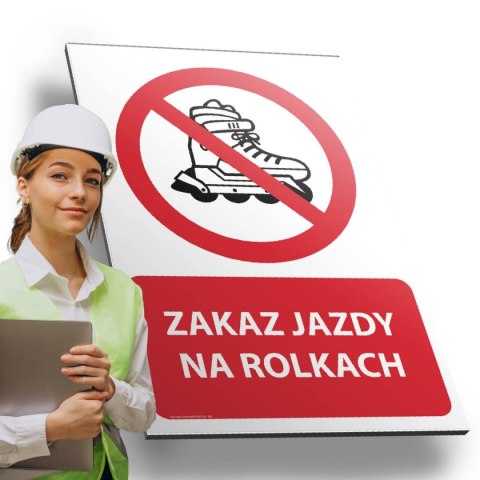 Tablica PVC 20x30 cm ZAKAZ JAZDY NA ROLKACH Tablica PVC 20x30 cm ZAKAZ JAZDY NA ROLKACH