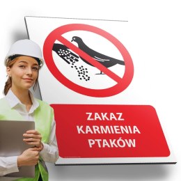 Tablica PVC 20x30 cm ZAKAZ KARMIENIA PTAKÓW