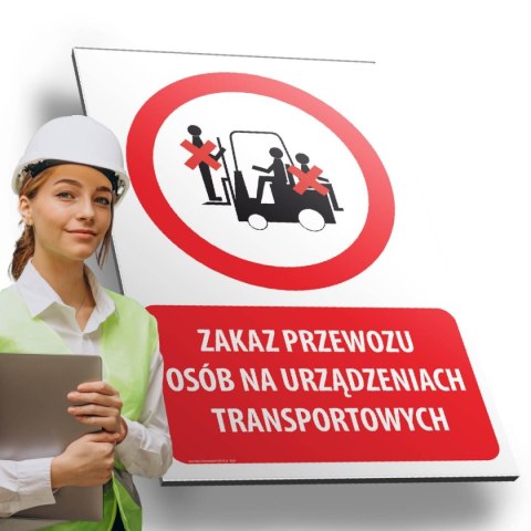 Tablica PVC 20x30 cm ZAKAZ PRZEWOZU OSÓB NA URZĄDZENIACH TRANSPORTOWYCH Tablica PVC 20x30 cm ZAKAZ PRZEWOZU OSÓB NA URZĄDZENIACH TRANSPORTOWYCH