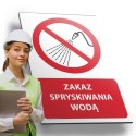 Tablica PVC 20x30 cm ZAKAZ SPRYSKIWANIA WODĄ