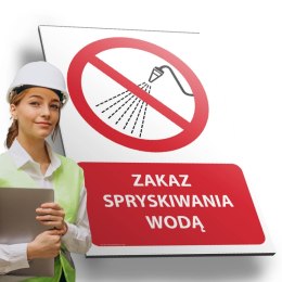 Tablica PVC 20x30 cm ZAKAZ SPRYSKIWANIA WODĄ