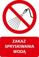 Tablica PVC 20x30 cm ZAKAZ SPRYSKIWANIA WODĄ