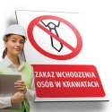 Tablica PVC 20x30 cm ZAKAZ WCHODZENIA OSÓB W KRAWATACH