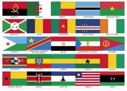 Zestaw flag Afryki 50x70 mm