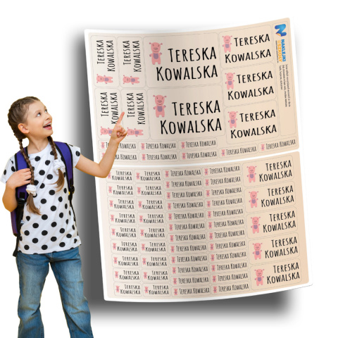 Naklejki imienne, imiennik - 64 sztuki Naklejki imienne, imiennik - 64 sztuki