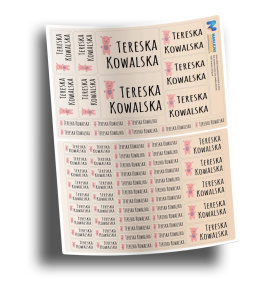 Naklejki imienne, imiennik - 64 sztuki