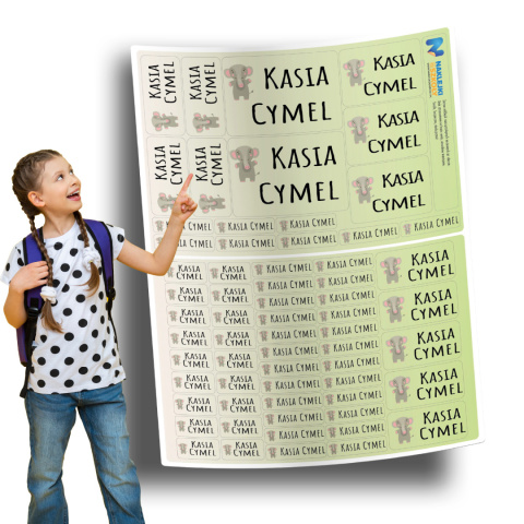 Naklejki imienne, imiennik - 64 sztuki Naklejki imienne, imiennik - 64 sztuki