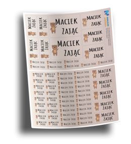 Naklejki imienne, imiennik - 64 sztuki