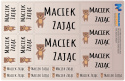 Naklejki imienne, imiennik - 64 sztuki