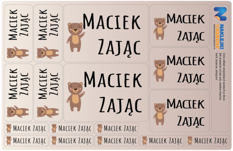 Naklejki imienne, imiennik - 64 sztuki Naklejki imienne, imiennik - 64 sztuki