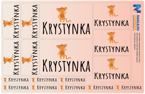 Naklejki imienne, imiennik - 64 sztuki Naklejki imienne, imiennik - 64 sztuki