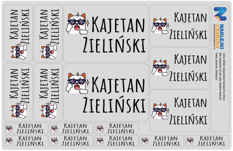 Naklejki imienne, imiennik - 64 sztuki Naklejki imienne, imiennik - 64 sztuki