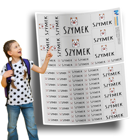 Naklejki imienne, imiennik - 64 sztuki Naklejki imienne, imiennik - 64 sztuki
