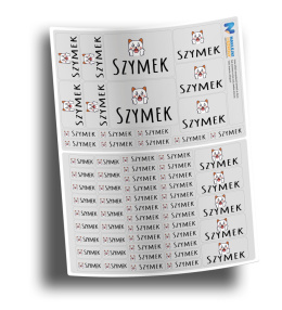 Naklejki imienne, imiennik - 64 sztuki