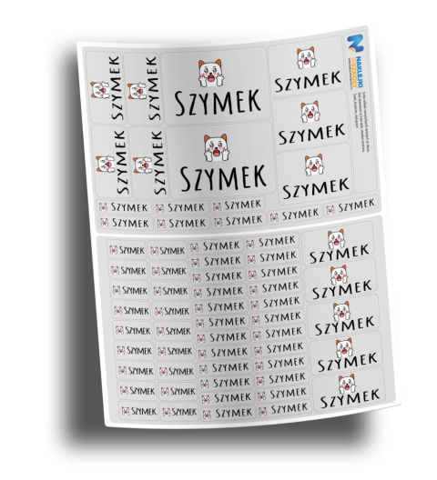 Naklejki imienne, imiennik - 64 sztuki Naklejki imienne, imiennik - 64 sztuki