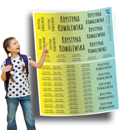 Naklejki imienne, imiennik - 64 sztuki