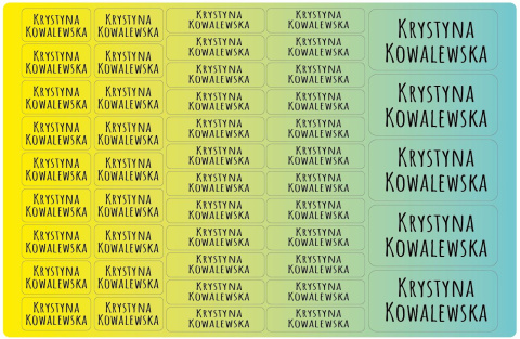 Naklejki imienne, imiennik - 64 sztuki Naklejki imienne, imiennik - 64 sztuki