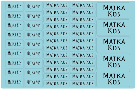 Naklejki imienne, imiennik - 64 sztuki Naklejki imienne, imiennik - 64 sztuki