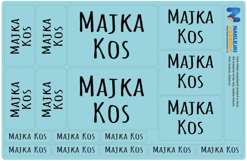 Naklejki imienne, imiennik - 64 sztuki Naklejki imienne, imiennik - 64 sztuki