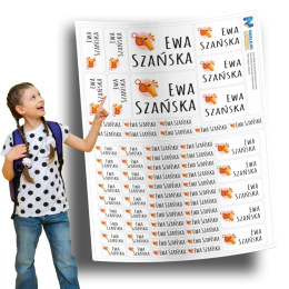 Naklejki imienne, imiennik - 64 sztuki