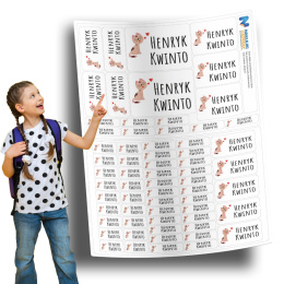 Naklejki imienne, imiennik - 64 sztuki
