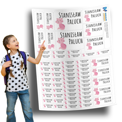 Naklejki imienne, imiennik - 64 sztuki Naklejki imienne, imiennik - 64 sztuki
