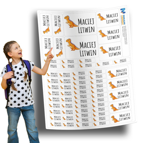 Naklejki imienne, imiennik - 64 sztuki Naklejki imienne, imiennik - 64 sztuki