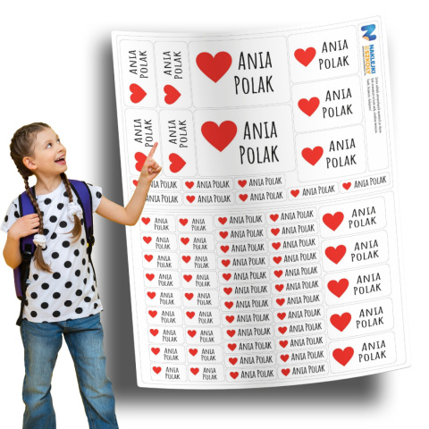 Naklejki imienne, imiennik - 64 sztuki Naklejki imienne, imiennik - 64 sztuki