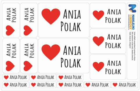Naklejki imienne, imiennik - 64 sztuki Naklejki imienne, imiennik - 64 sztuki