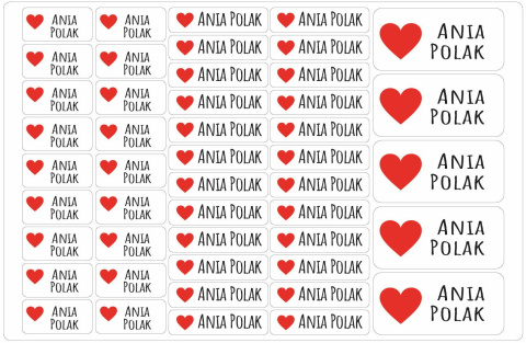 Naklejki imienne, imiennik - 64 sztuki Naklejki imienne, imiennik - 64 sztuki