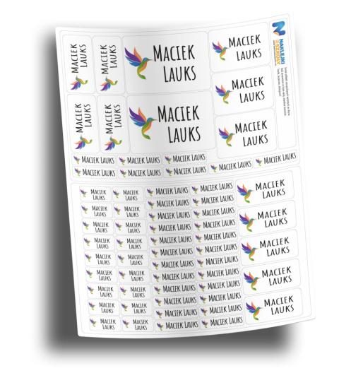 Naklejki imienne, imiennik - 64 sztuki Naklejki imienne, imiennik - 64 sztuki