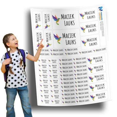 Naklejki imienne, imiennik - 64 sztuki Naklejki imienne, imiennik - 64 sztuki