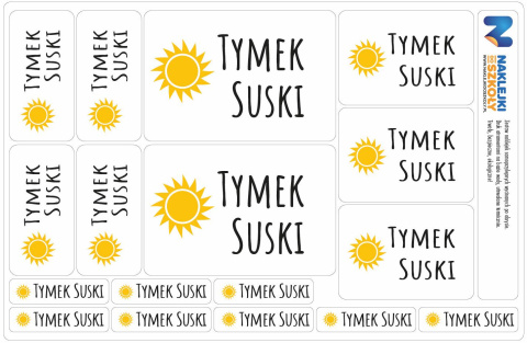 Naklejki imienne, imiennik - 64 sztuki Naklejki imienne, imiennik - 64 sztuki