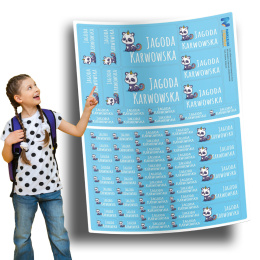 Naklejki imienne, imiennik - 64 sztuki