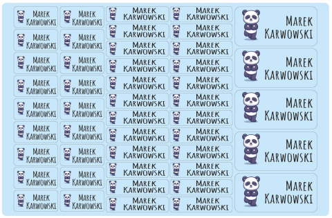 Naklejki imienne, imiennik - 64 sztuki Naklejki imienne, imiennik - 64 sztuki