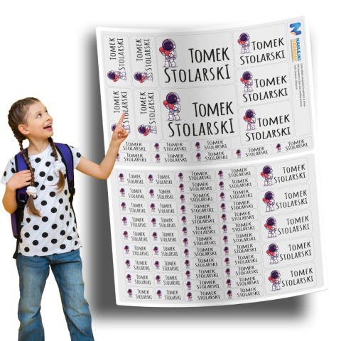 Naklejki imienne, imiennik - 64 sztuki Naklejki imienne, imiennik - 64 sztuki