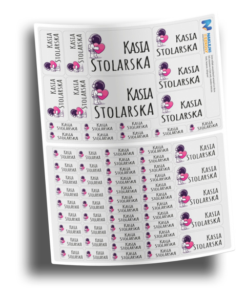 Naklejki imienne, imiennik - 64 sztuki Naklejki imienne, imiennik - 64 sztuki