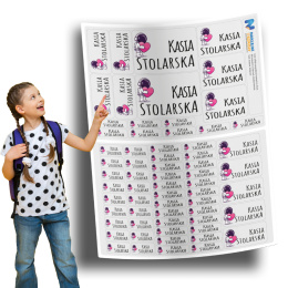 Naklejki imienne, imiennik - 64 sztuki