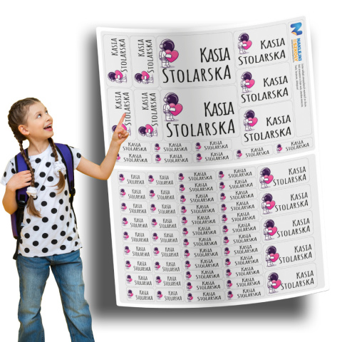 Naklejki imienne, imiennik - 64 sztuki Naklejki imienne, imiennik - 64 sztuki
