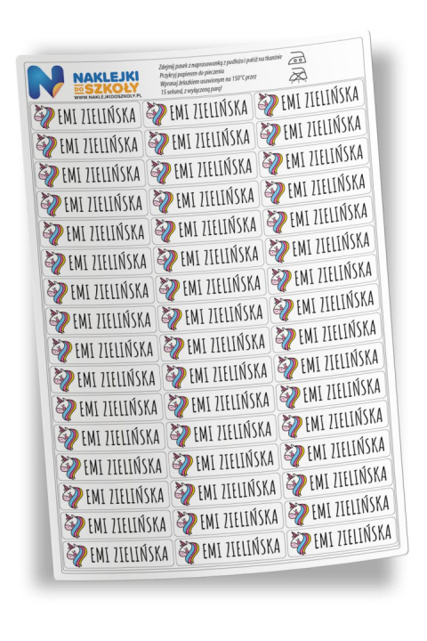 Naprasowanki imienne, imienniki - 48 sztuk Naprasowanki imienne, imienniki - 48 sztuk