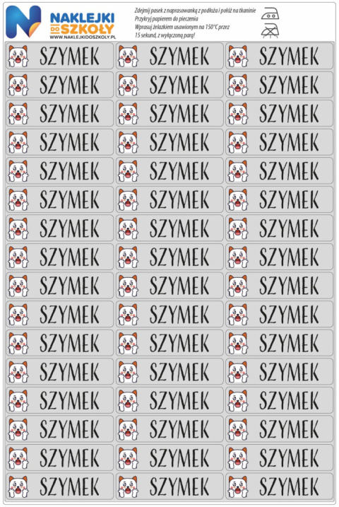 Naprasowanki imienne, imienniki - 48 sztuk Naprasowanki imienne, imienniki - 48 sztuk